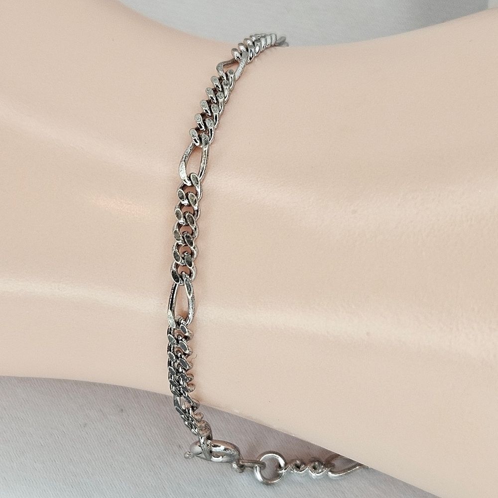 Silver Chain Link, Diamond Cut Bracelet, 925